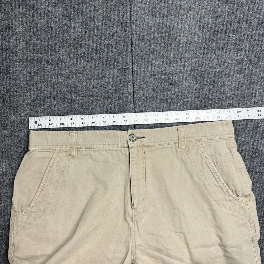 Horny Toad Cliff Canvas Shorts Mens 36x10 Khaki Organic Cotton Casual Hiking Tan